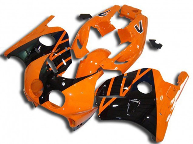 Orange Noir Brillant Carénage Moto Honda CBR250RR 1990-1998