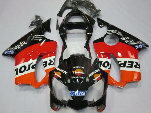 Orange Blanc Rouge Noir Brillant Repsol Carénage Moto Honda CBR600 F4i 2001-2003