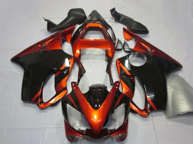 Orange Noir Brillant Carénage Moto Honda CBR600 F4i 2001-2003 Pas Chère