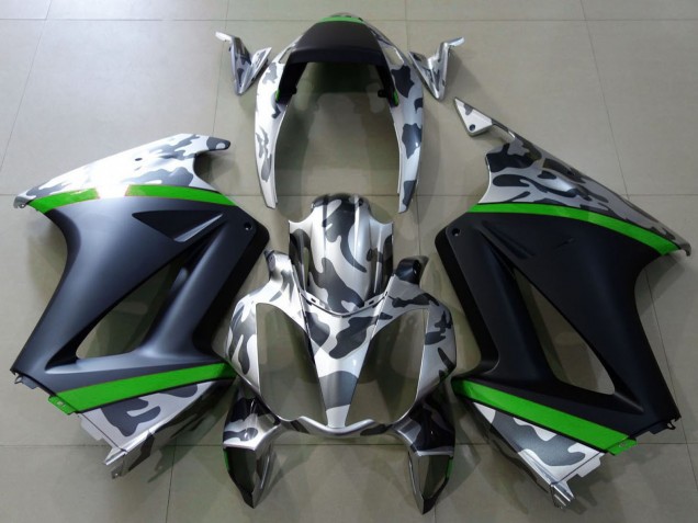 Gris Camouflage Vert Noir Mat Carénage Moto Honda VFR 800 2002-2013