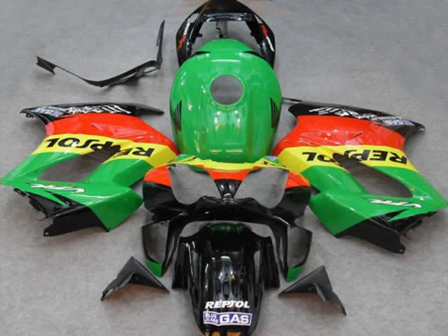 Vert Jaune Rouge Noir Repsol Carénage Moto Honda VFR 800 2002-2013