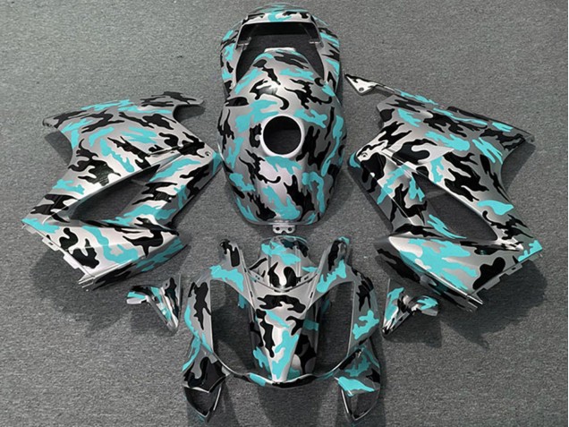 Teal Camouflage Carénage Moto Honda VFR 800 2002-2013