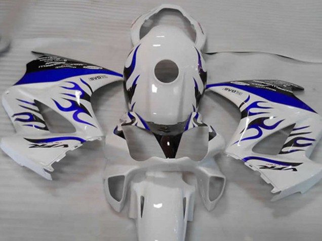 Blanc Bleu Flamme Carénage Moto Honda VFR 800 2002-2013