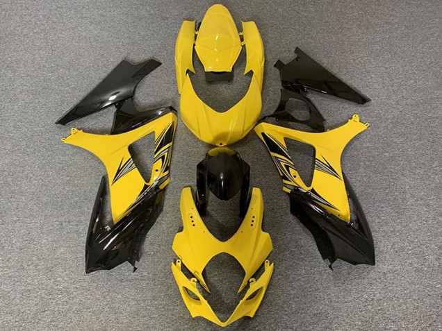 Jaune Noir Brillant Carénage Moto Suzuki GSXR 1000 2007-2008