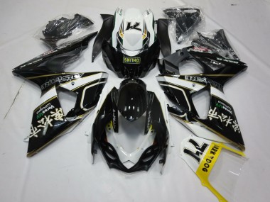 Noir Brillant Blanc Or Dark Dog 74 Carénage Moto Suzuki GSXR 1000 2009-2016 Pas Chère