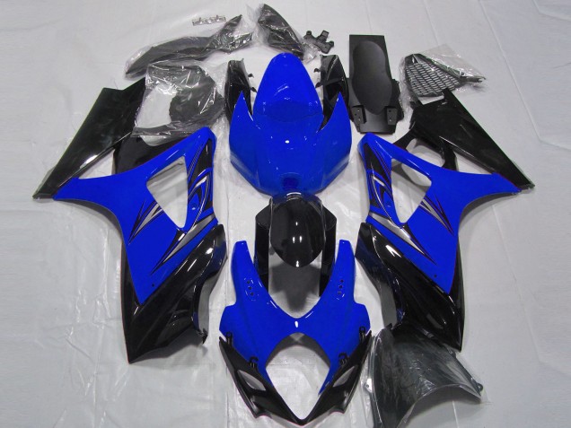 Bleu Noir Brillant Carénages Moto Suzuki GSXR 1000 2007-2008