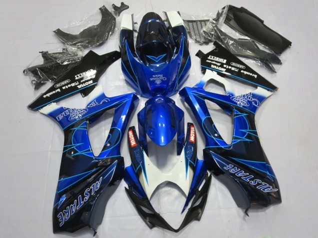 Bleu Noir Corona Carénage Moto Suzuki GSXR 1000 2007-2008