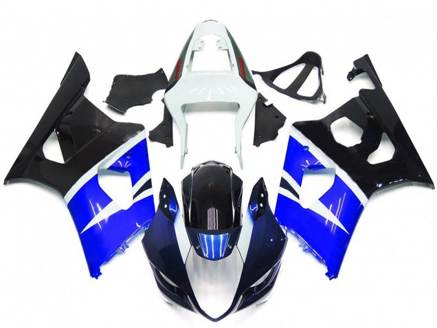 Blanc Bleu Noir Brillant Carénage Moto Suzuki GSXR 1000 2003-2004