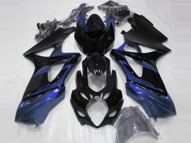 Bleu Noir Brillant Carénage Moto Suzuki GSXR 1000 2007-2008