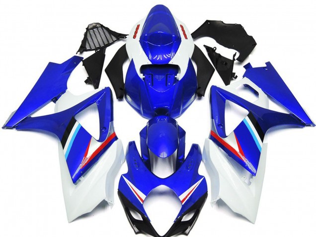 Bleu Blanc Rouge Noir Carénage Moto Suzuki GSXR 1000 2007-2008