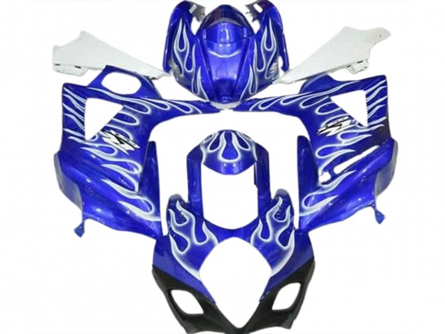 Bleu Blanc Flamme Carénage Moto Suzuki GSXR 1000 2007-2008