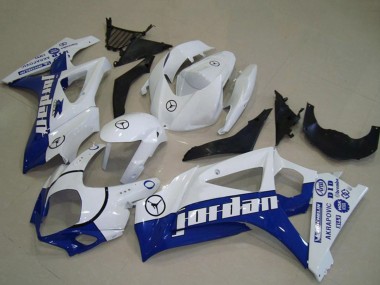 Blanc Bleu Jordan Carénage Moto Suzuki GSXR 1000 2007-2008 Pas Chère