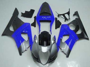 Bleu Argent Noir Carénage Moto Suzuki GSXR 1000 2003-2004 Pas Chère