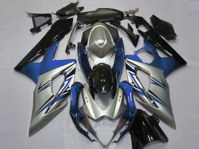 Bleu Argent Noir Carénage Moto Suzuki GSXR 1000 2005-2006