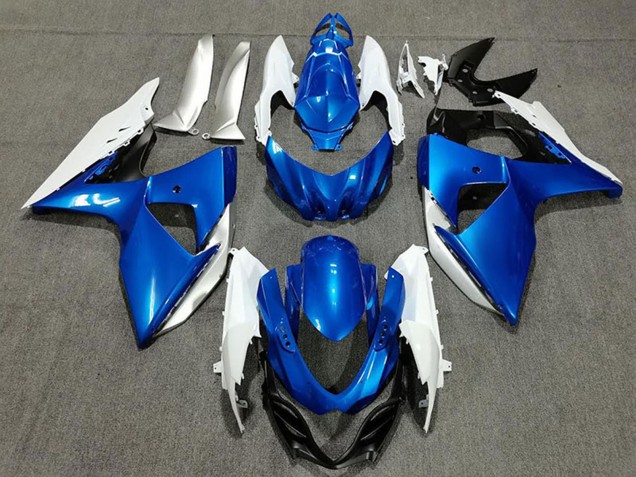 Bleu Blanc Argent Noir Carénage Moto Suzuki GSXR 1000 2009-2016