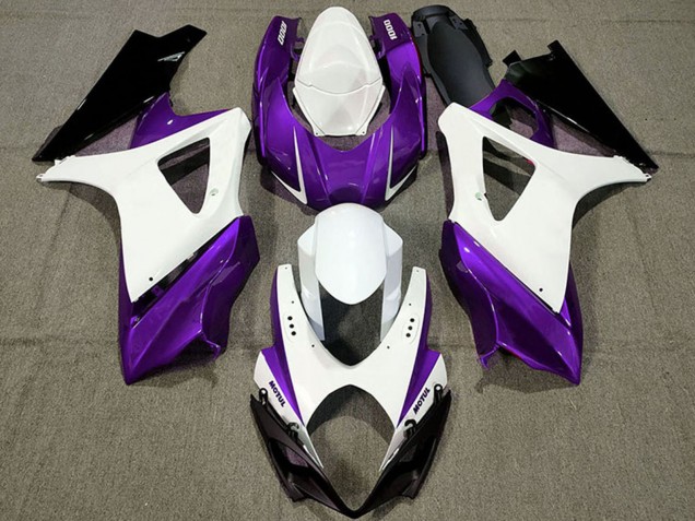 Blanc Violet Noir Carénage Moto Suzuki GSXR 1000 2007-2008