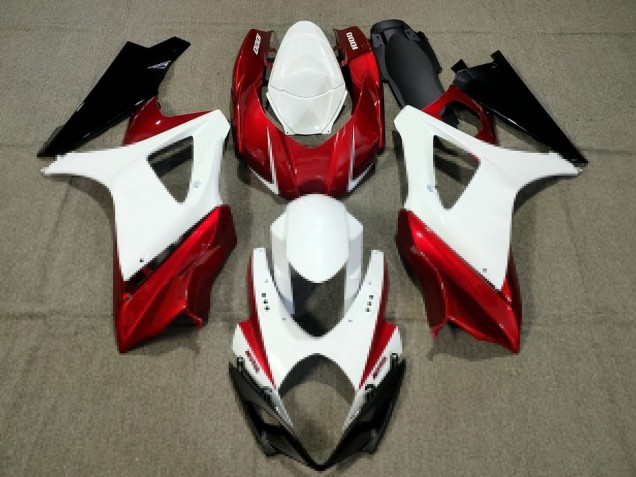 Blanc Rouge Noir Carénages Moto Suzuki GSXR 1000 2007-2008