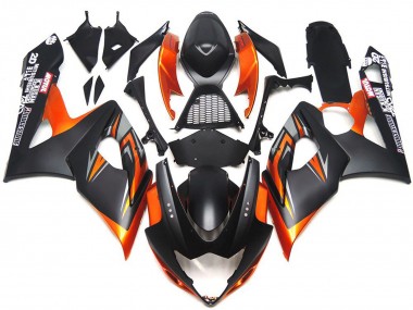 Orange Noir Carénage Moto Suzuki GSXR 1000 2005-2006 Pas Chère