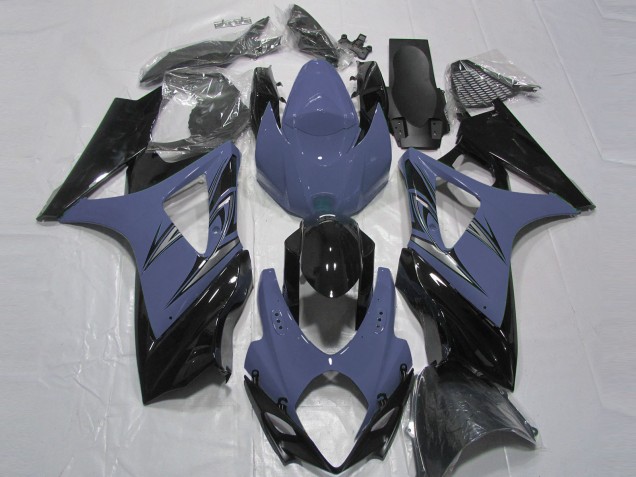 Bleu Foncé Noir Brillant Carénage Moto Suzuki GSXR 1000 2007-2008