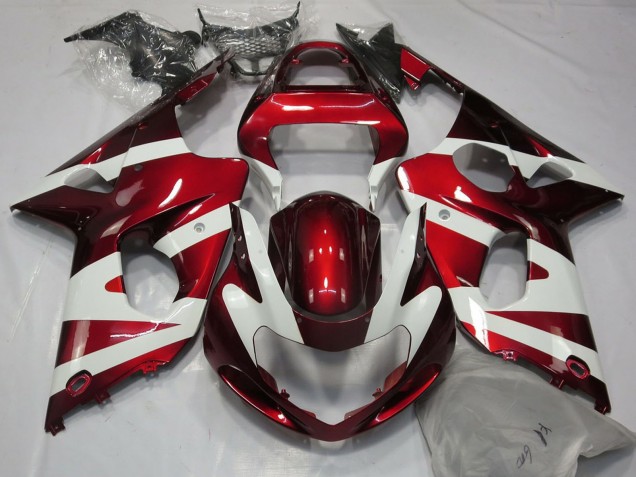 Blanc Rouge Carénage Moto Suzuki GSXR 1000 2000-2002