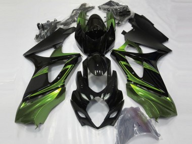 Noir Brillant Vert Carénage Moto Suzuki GSXR 1000 2007-2008 Pas Chère