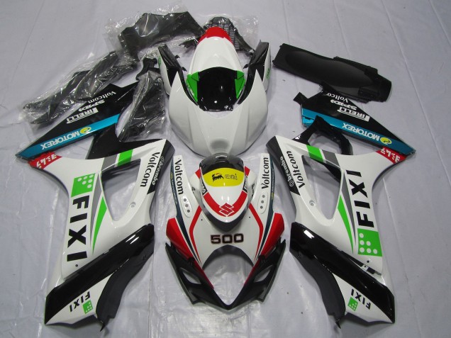 Blanc Bleu Vert Jaune Rouge Fixi 500 Carénage Moto Suzuki GSXR 1000 2007-2008