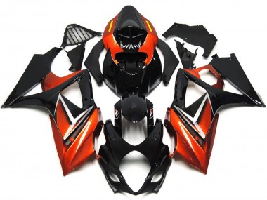 Noir Brillant Orange Carénage Moto Suzuki GSXR 1000 2007-2008 Pas Chère