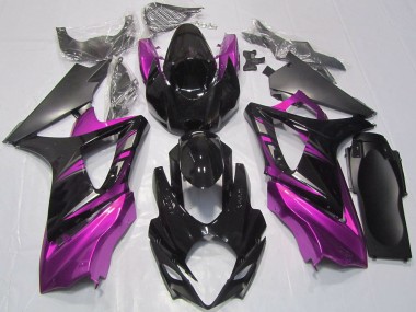 Noir Brillant Rose Carénage Moto Suzuki GSXR 1000 2007-2008 Pas Chère