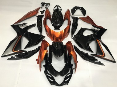 Noir Brillant Shiny Orange Carénage Moto Suzuki GSXR 1000 2009-2016 Pas Chère