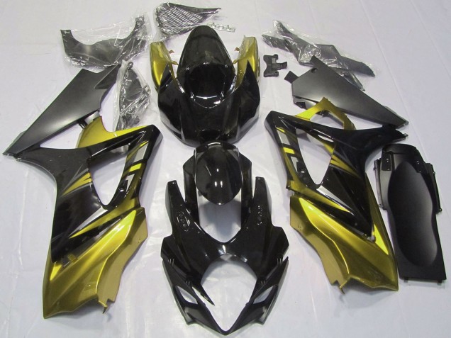Noir Brillant Jaune Carénage Moto Suzuki GSXR 1000 2007-2008