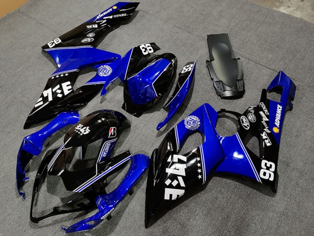 Bleu Noir Brillant Blanc Carénage Moto Suzuki GSXR 1000 2005-2006