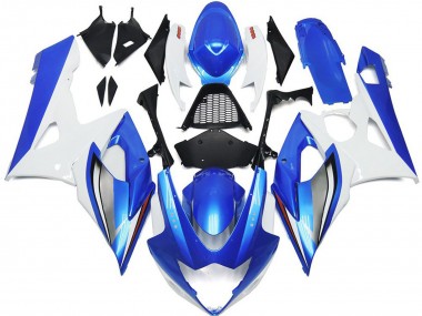 Blanc Bleu Carénage Moto Suzuki GSXR 1000 2005-2006 Pas Chère