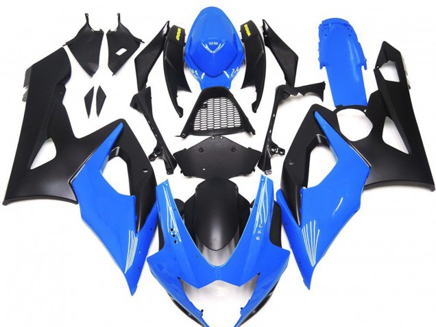 Bleu Noir Mat Jaune Carénage Moto Suzuki GSXR 1000 2005-2006