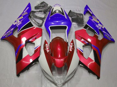 Bonbon Rouge Blanc Bleu Carénage Moto Suzuki GSXR 1000 2003-2004 Pas Chère