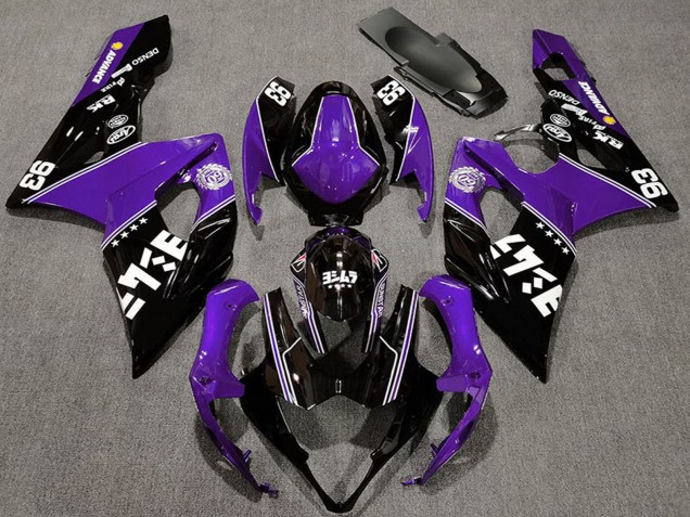 Violet Noir Brillant Blanc Carénage Moto Suzuki GSXR 1000 2005-2006