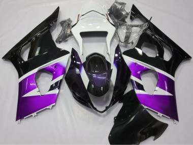Violet Blanc Noir Brillant Carénage Moto Suzuki GSXR 1000 2003-2004 Pas Chère