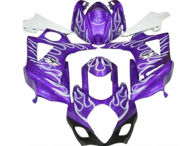 Violet Blanc Flamme Carénage Moto Suzuki GSXR 1000 2007-2008 Pas Chère