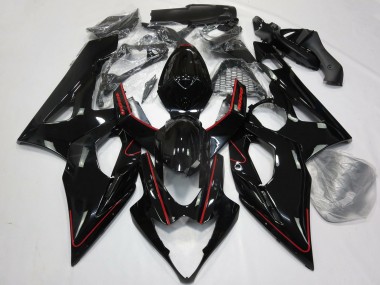 Noir Brillant Rouge Carénage Moto Suzuki GSXR 1000 2005-2006 Pas Chère