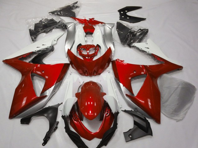 Blanc Argent Rouge Carénage Moto Suzuki GSXR 1000 2009-2016