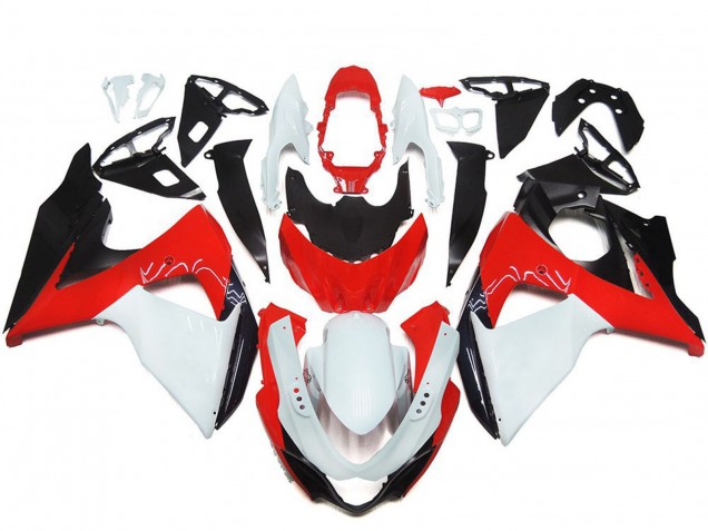Blanc Rouge Noir Kits Carénages Moto Suzuki GSXR 1000 2009-2016