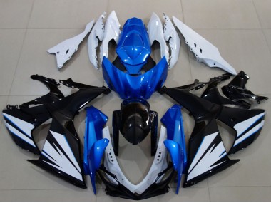 Blanc Bleu Noir Carénages Moto Suzuki GSXR 1000 2009-2016 Pas Chère