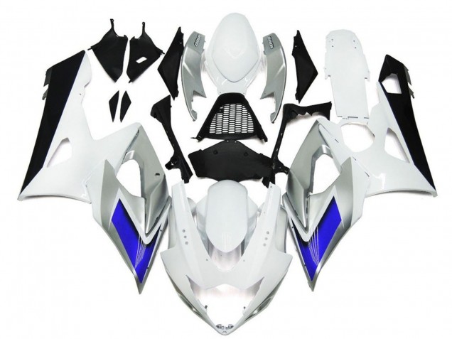 Blanc Brillant Argent Bleu Carénage Moto Suzuki GSXR 1000 2005-2006