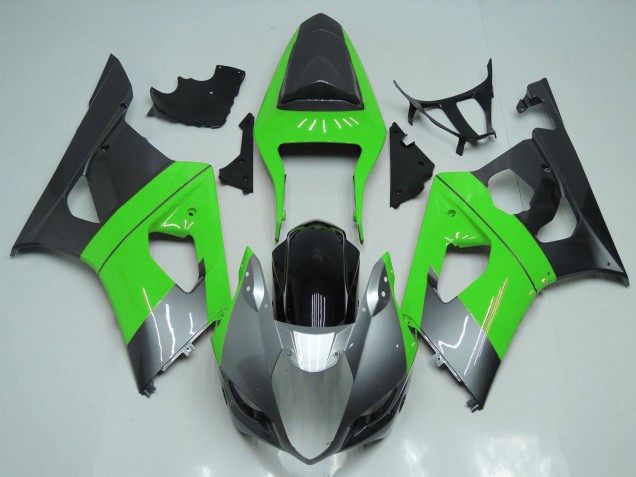 Vert Argent Noir Carénage Moto Suzuki GSXR 1000 2003-2004