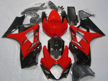 Rouge Noir Brillant Carénage Moto Suzuki GSXR 1000 2007-2008 Pas Chère