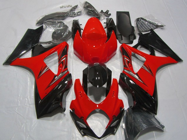 Rouge Noir Brillant Carénage Moto Suzuki GSXR 1000 2007-2008