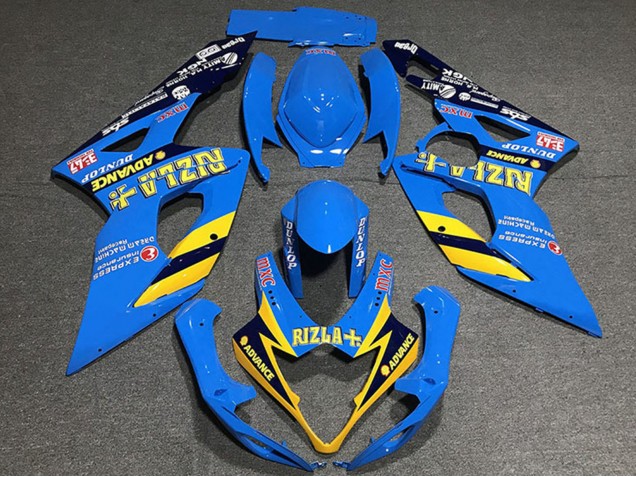 Bleu Jaune Noir Rizla Carénage Moto Suzuki GSXR 1000 2005-2006