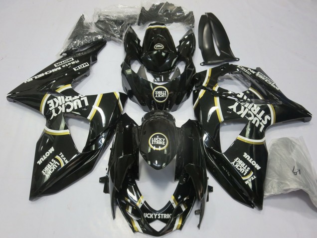 Noir Brillant Lucky Strike Carénage Moto Suzuki GSXR 1000 2009-2016