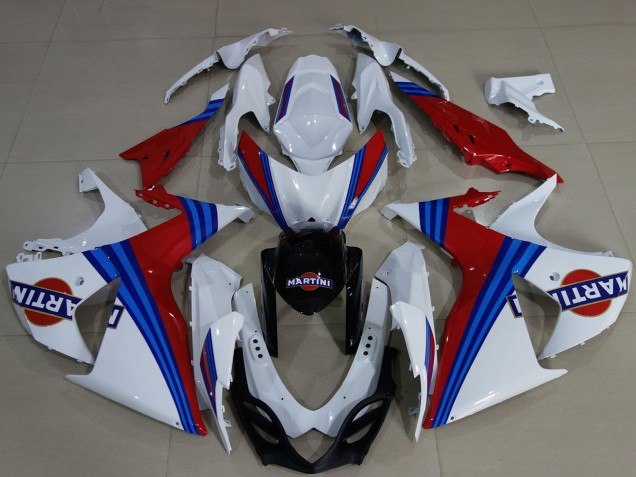 Blanc Bleu Rouge Martini Carénage Moto Suzuki GSXR 1000 2009-2016