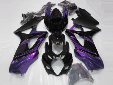 Noir Brillant Violet Carénage Moto Suzuki GSXR 1000 2007-2008 Pas Chère