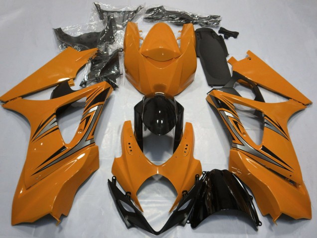 Orange Noir Brillant OEM Style Carénage Moto Suzuki GSXR 1000 2007-2008